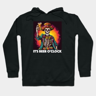 It's Beer O'Clock Design, with White Lettering Hoodie